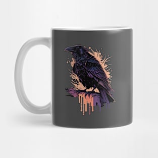 Raven Graphic Goth Black Crow Mug